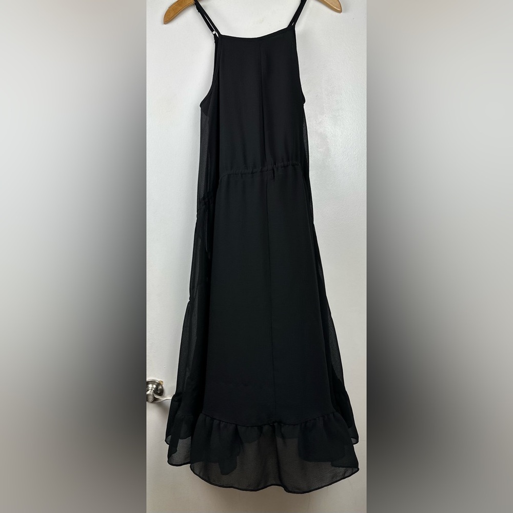 NWT Mossimo Maxi Dress Lined Bottom Tie Adjustable Side Gathers Flow Witchy Goth